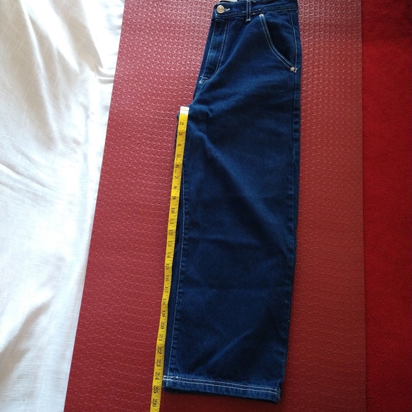 Forever 21 wide leg high rise denim jeans cropped size 27 - Picture 13 of 15